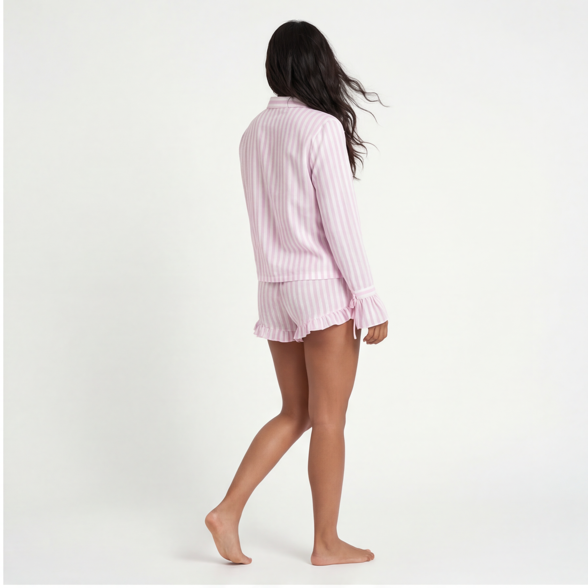 Rosé · Striped Cotton Short Set