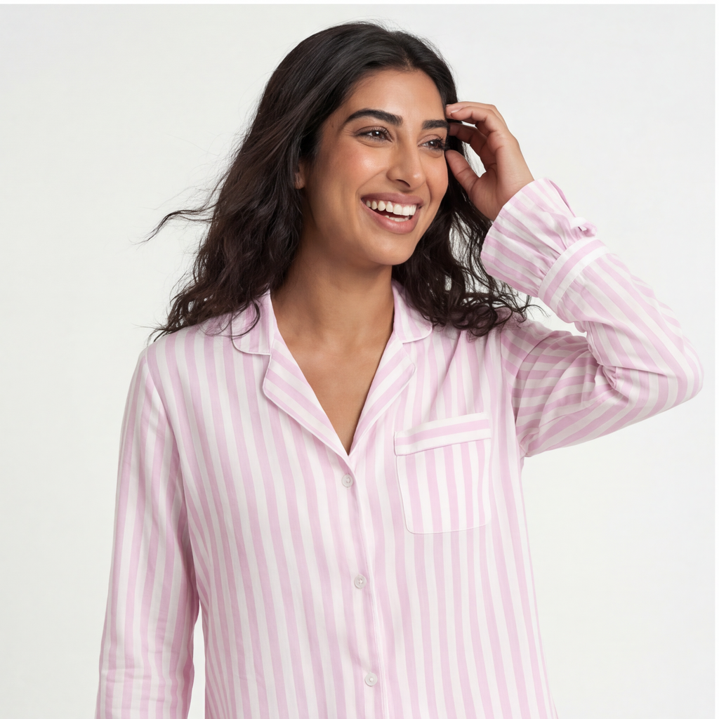 Rosé · Striped Cotton Short Set