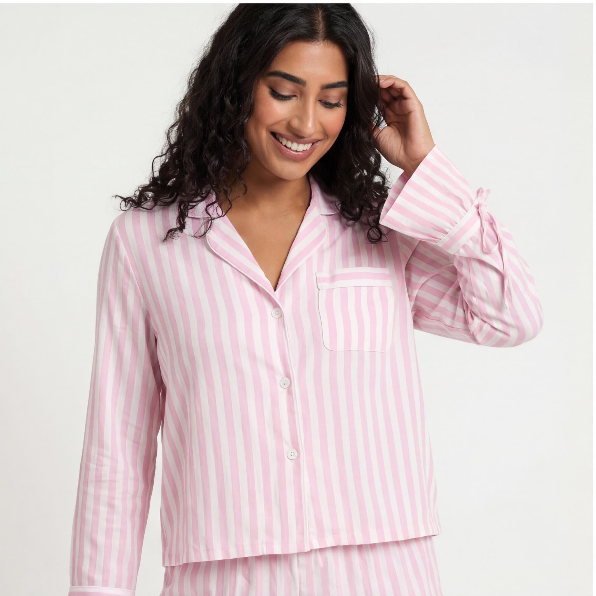 Rosé · Striped Cotton Short Set