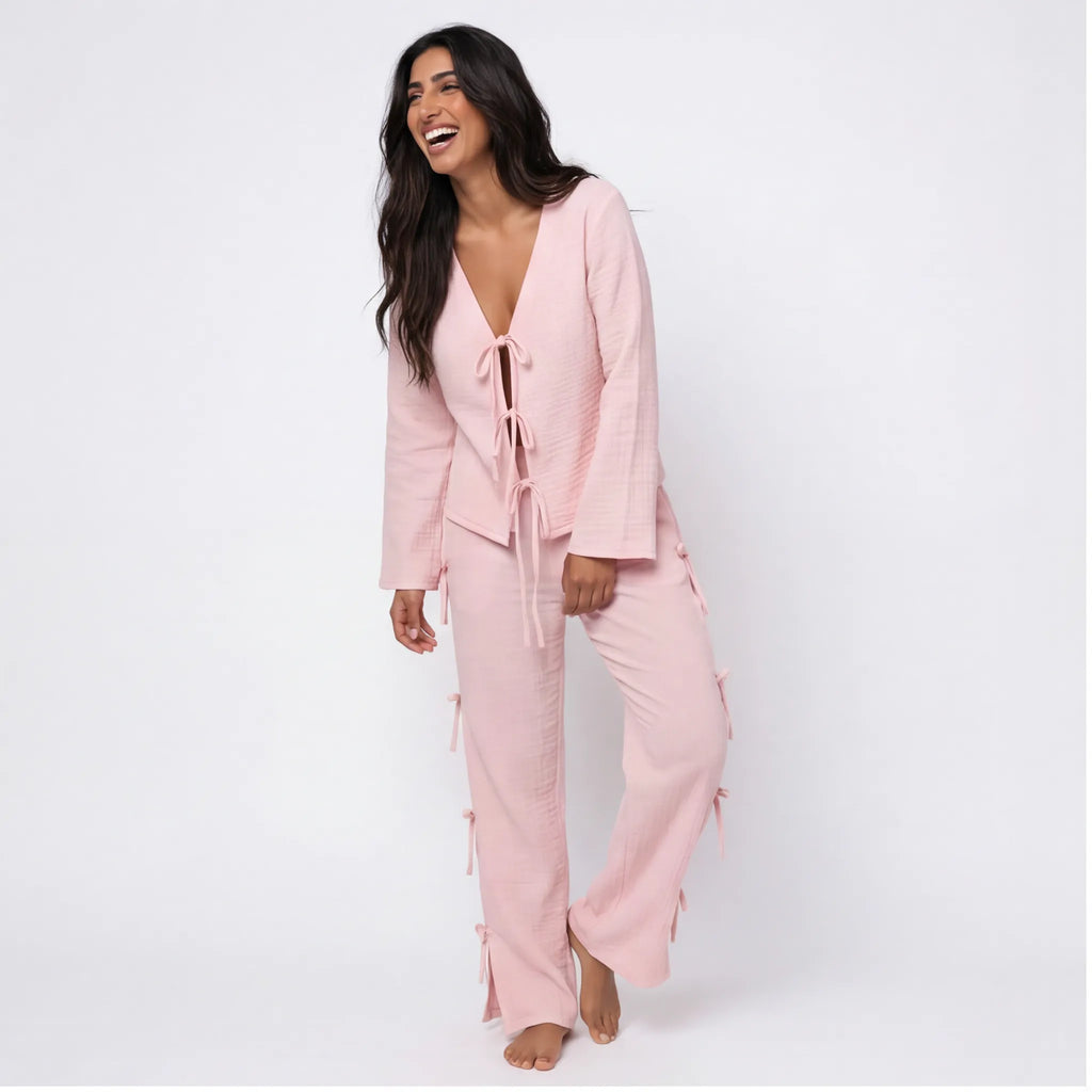 Blush muslin cotton pajama set