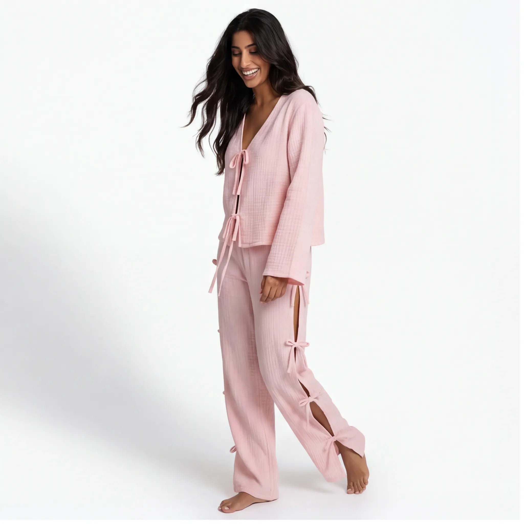 Blush muslin cotton pajama set