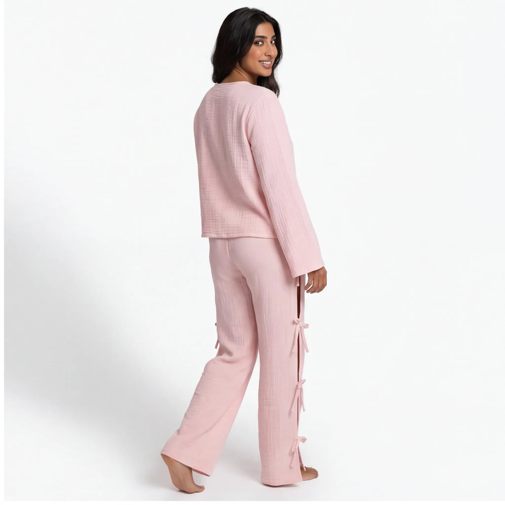 Blush muslin cotton pajama set