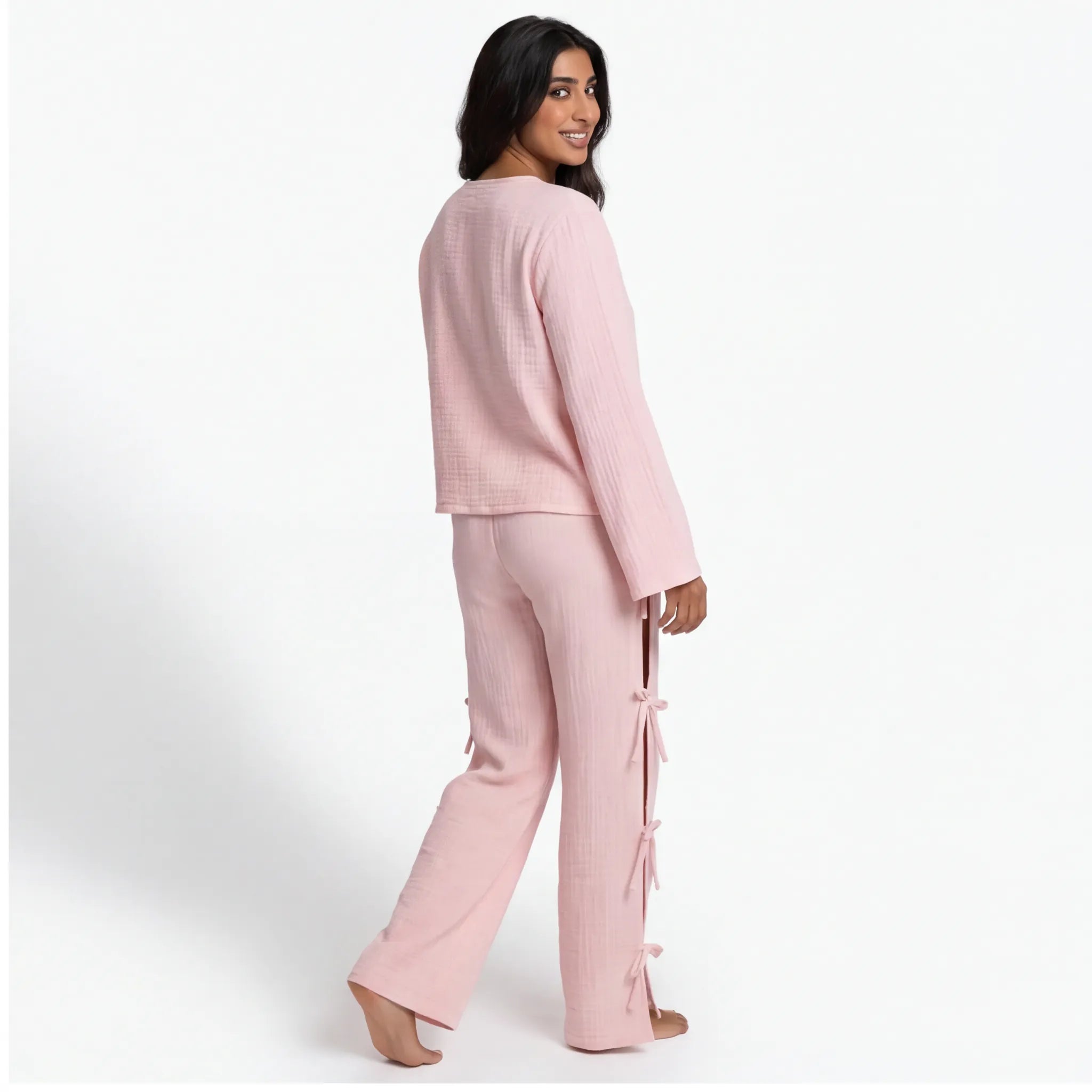 Blush muslin cotton pajama set