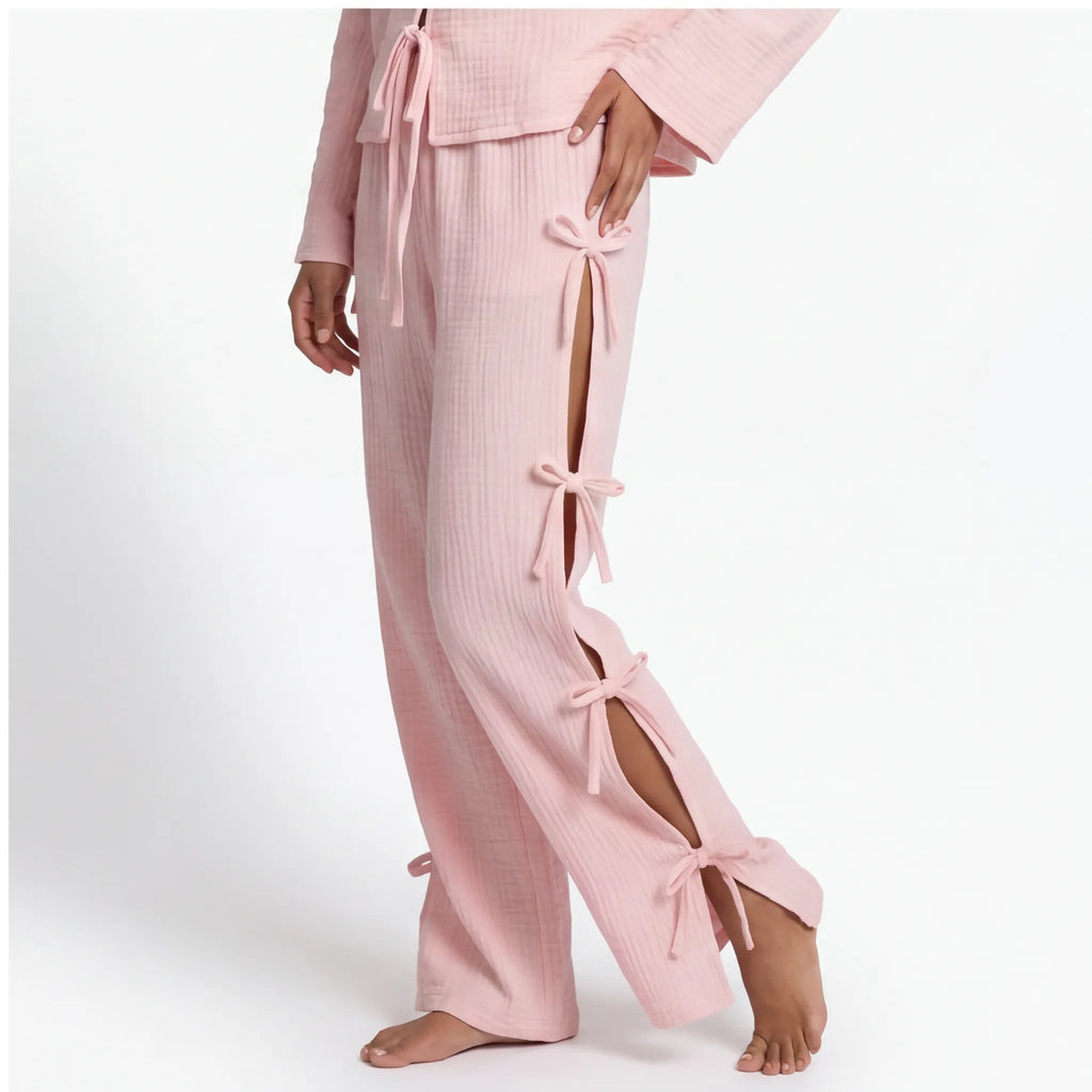 Blush muslin cotton pajama set