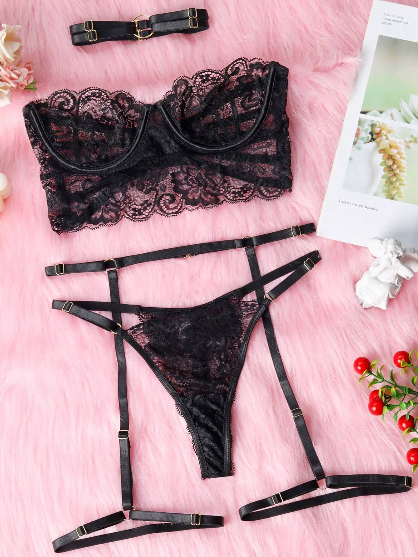 Flower Lace Garter Set