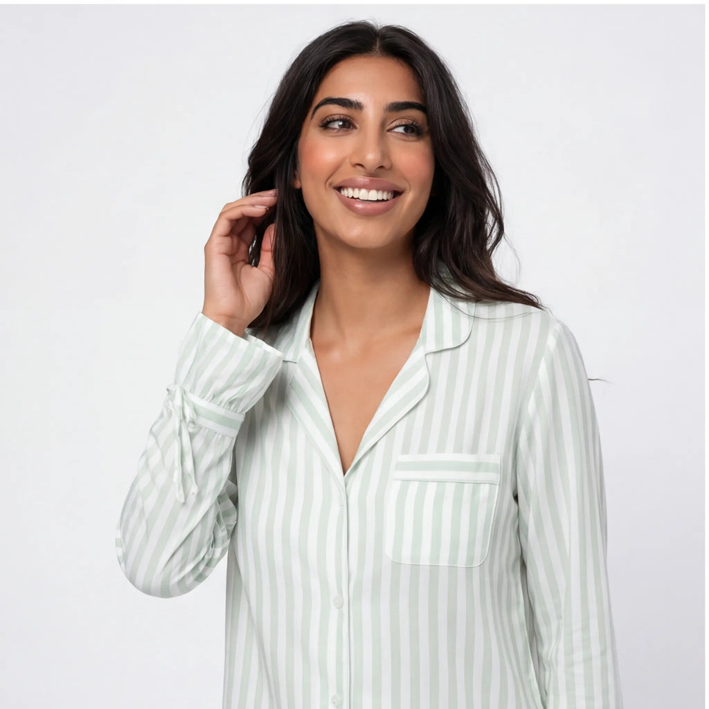 Mint · Striped Cotton Short Set