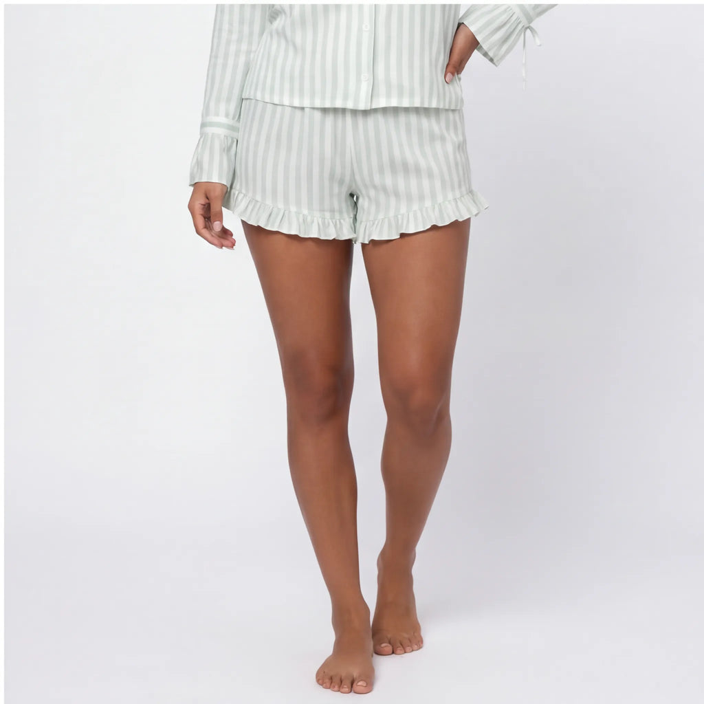 Mint · Striped Cotton Short Set