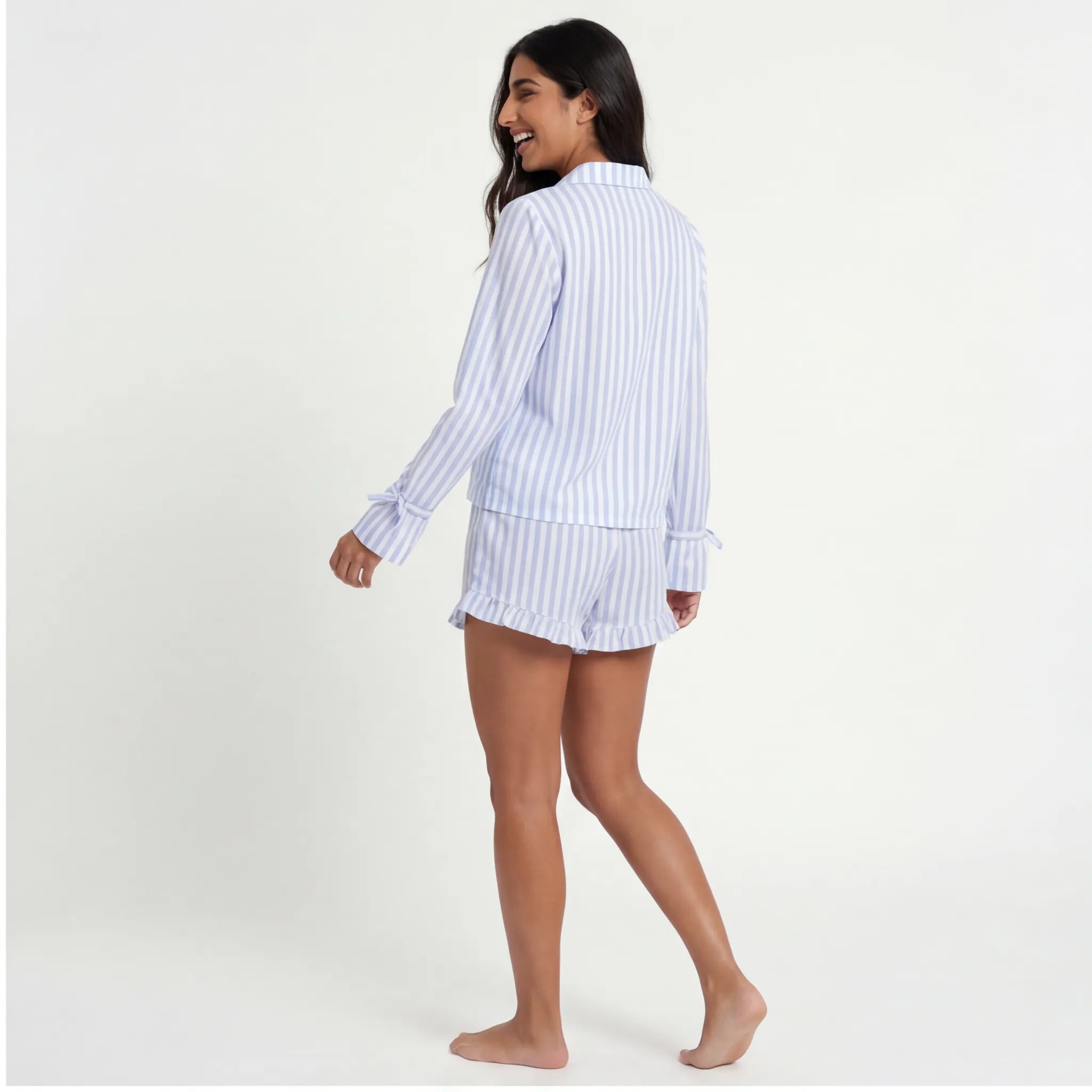 Powder Blue · Striped Cotton Short Set
