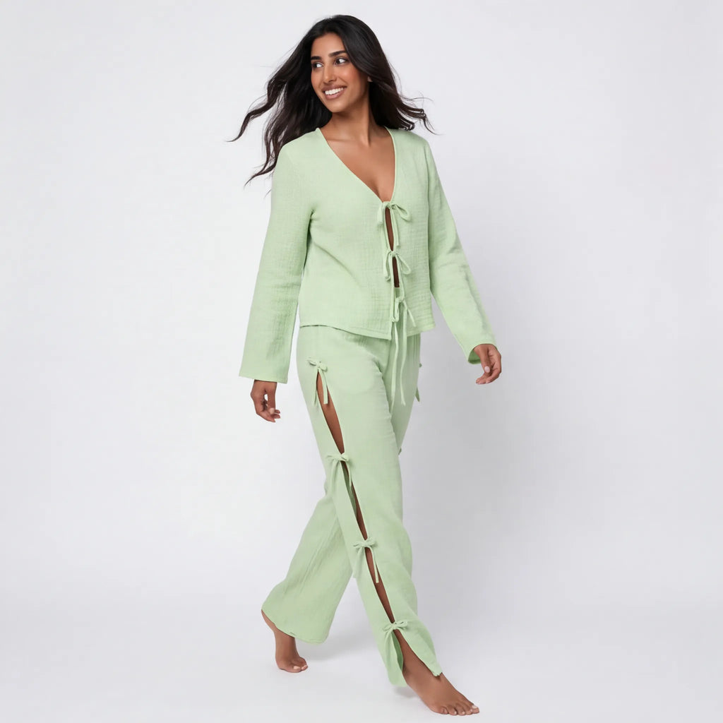 Sage muslin cotton pajama set