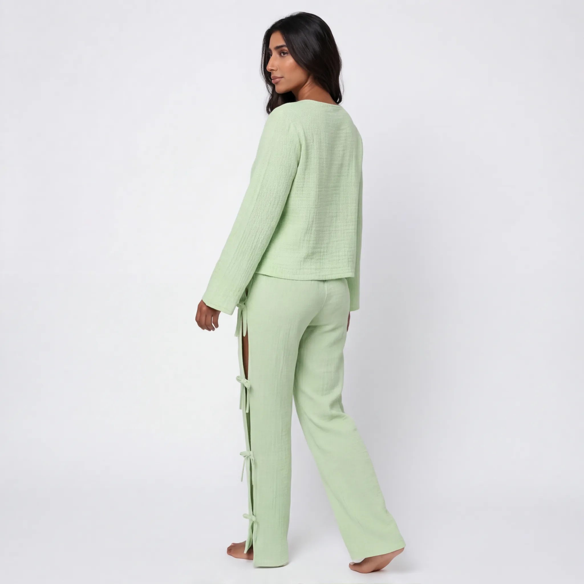 Sage muslin cotton pajama set